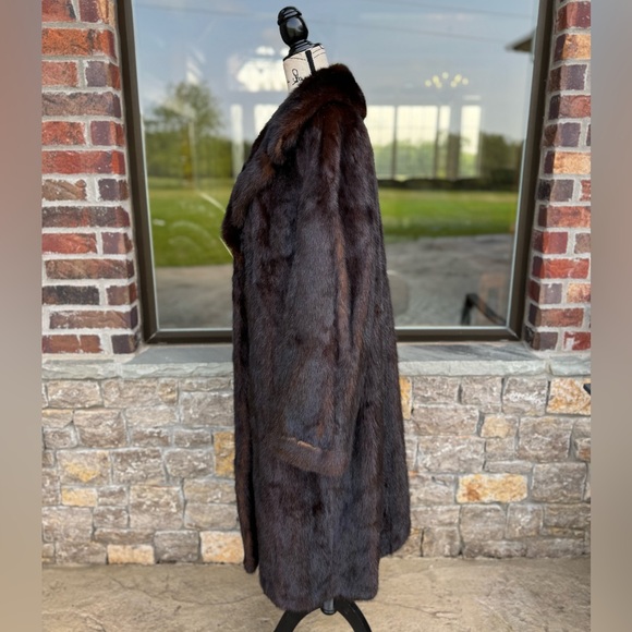 Vintage Mahogany Mink Fur Over Coat Real Fur Coat Brown - Picture 7 of 11
